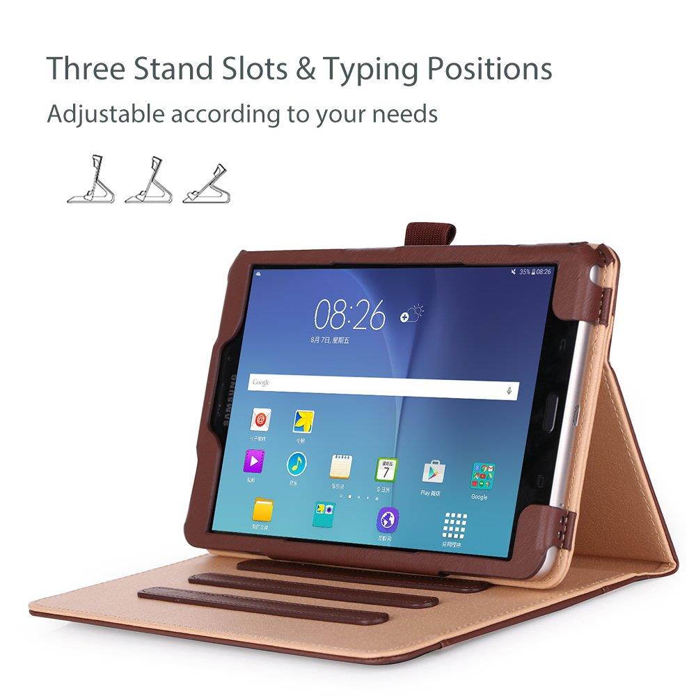 ProCase Galaxy Tab A 8.0 Case 2017 Model T380 T385 - Stand Folio Case Cover for 8.0 inch Samsung Galaxy Tab A Tablet 2017 T380 T385 -Brown