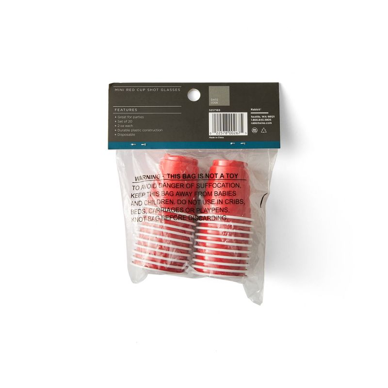 Houdini 20pk Disposable Shot Glasses