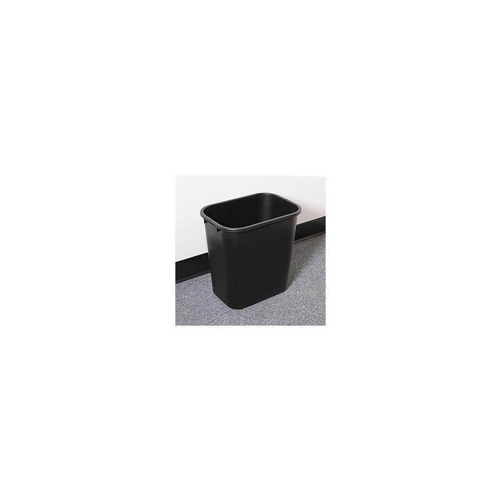 Sparco 02160 Rectangular Wastebasket, 7 gal Capacity - Rectangular - 15" Height x 14.5" Width x 10.5" Depth - Polyethylene - Black