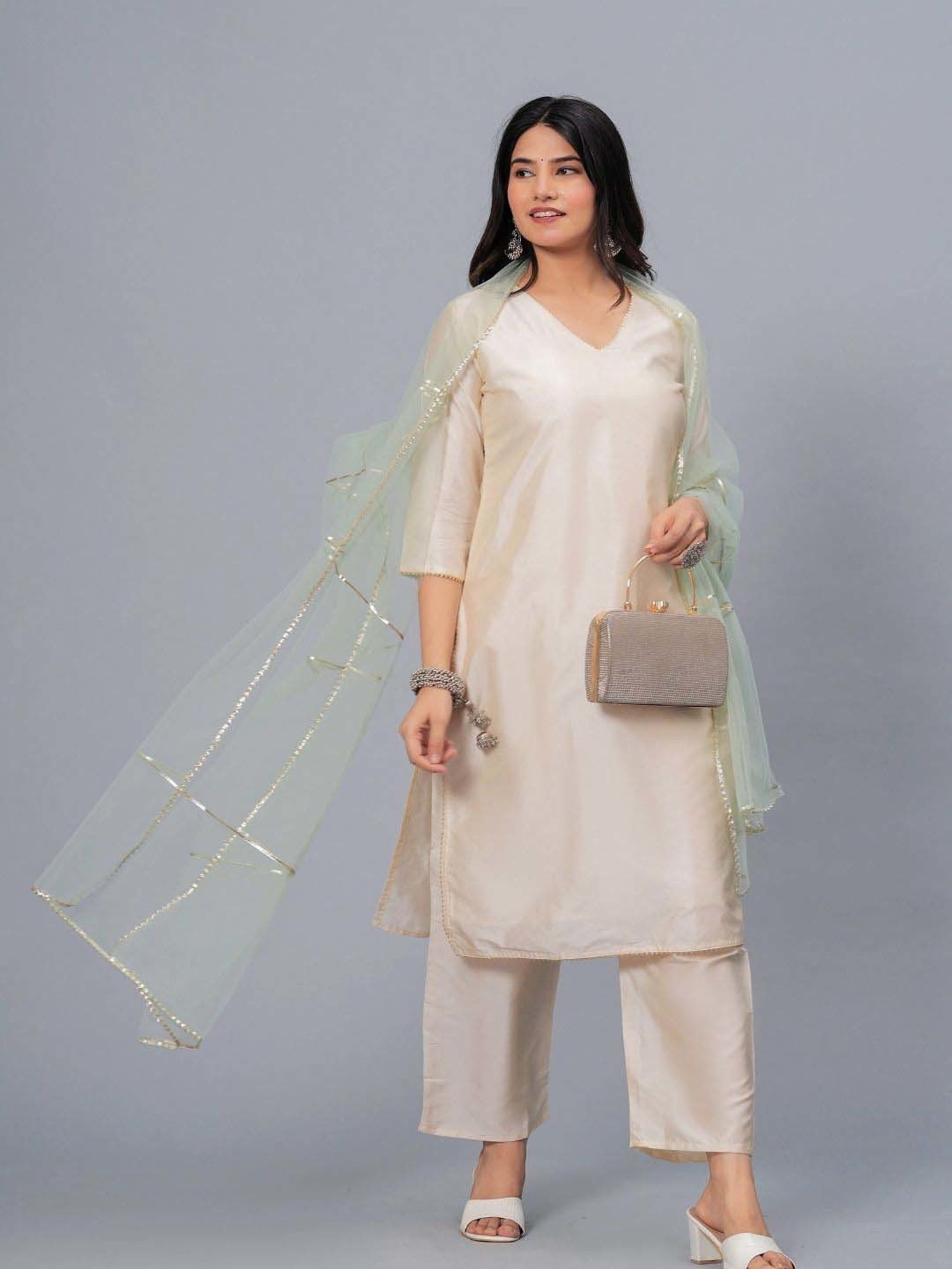 Stylum Green Striped Dupatta