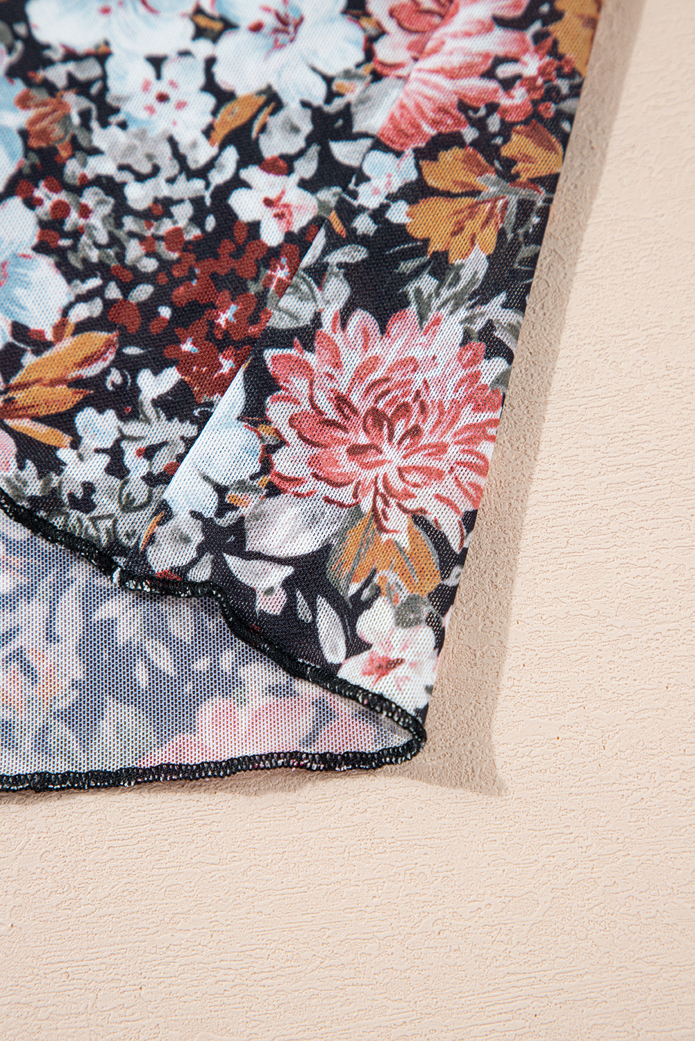 Multicolour Floral Print Split Neck Midi Dress