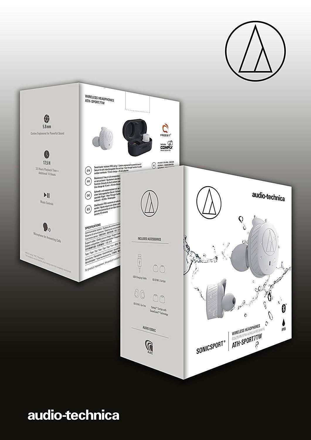 AUDIO TECHNICA ATH-SPORT7TWGY TRUE WRLS INEAR SPORT HDPS GY