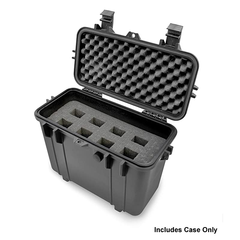 Wireless Microphone Hard Case &ndash; 8 Slot Mic Case Fits Sennheiser, Shure Mic, Audio-Technica Microphones and More Wireless Mic System Transmitter Receiver Microphones