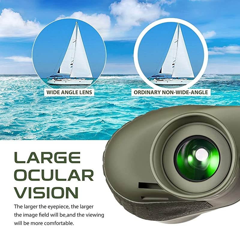 7x50 Waterproof Floating Marine Binocular w/Internal Rangefinder & Compass for Navigation,Boating,Water Sports,Hunting,Bird Watching and More(Army Green