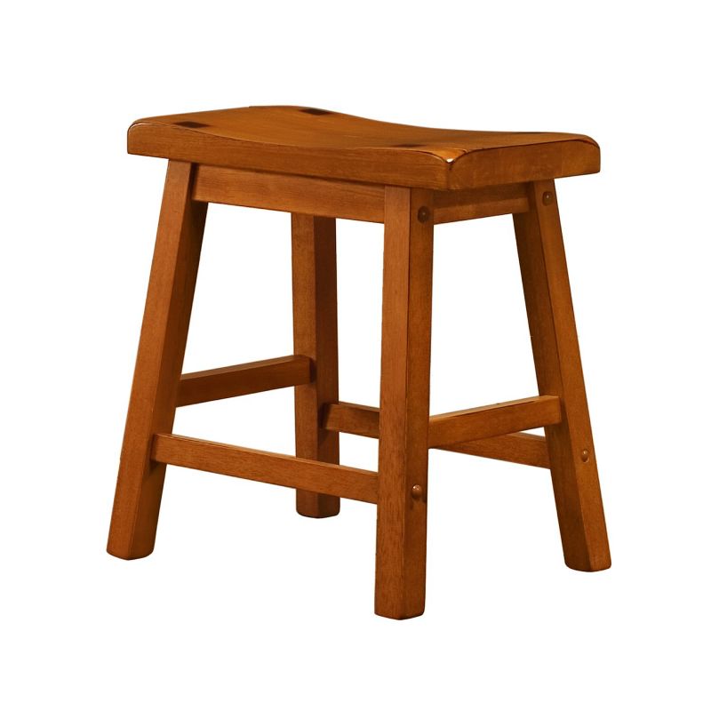 Set of 2 18" Danteh Counter Height Barstools Saddleback Oak Brown - Inspire Q