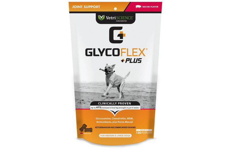 Vetriscience Laboratories GlycoFlex Plus Joint Support Bite-Sized Bacon Flavor Dog Chews, 120 ct