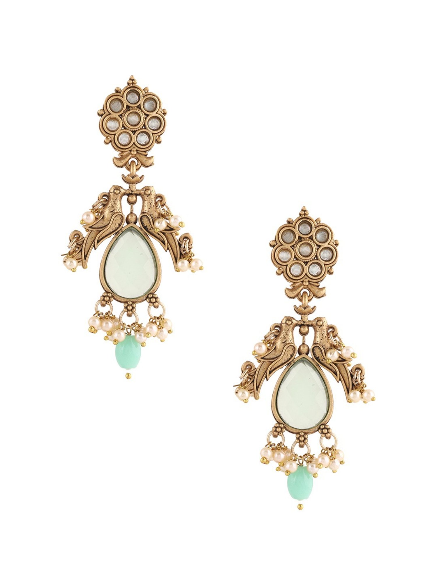 Priyaasi Floral and Bird Style Dangler Earrings