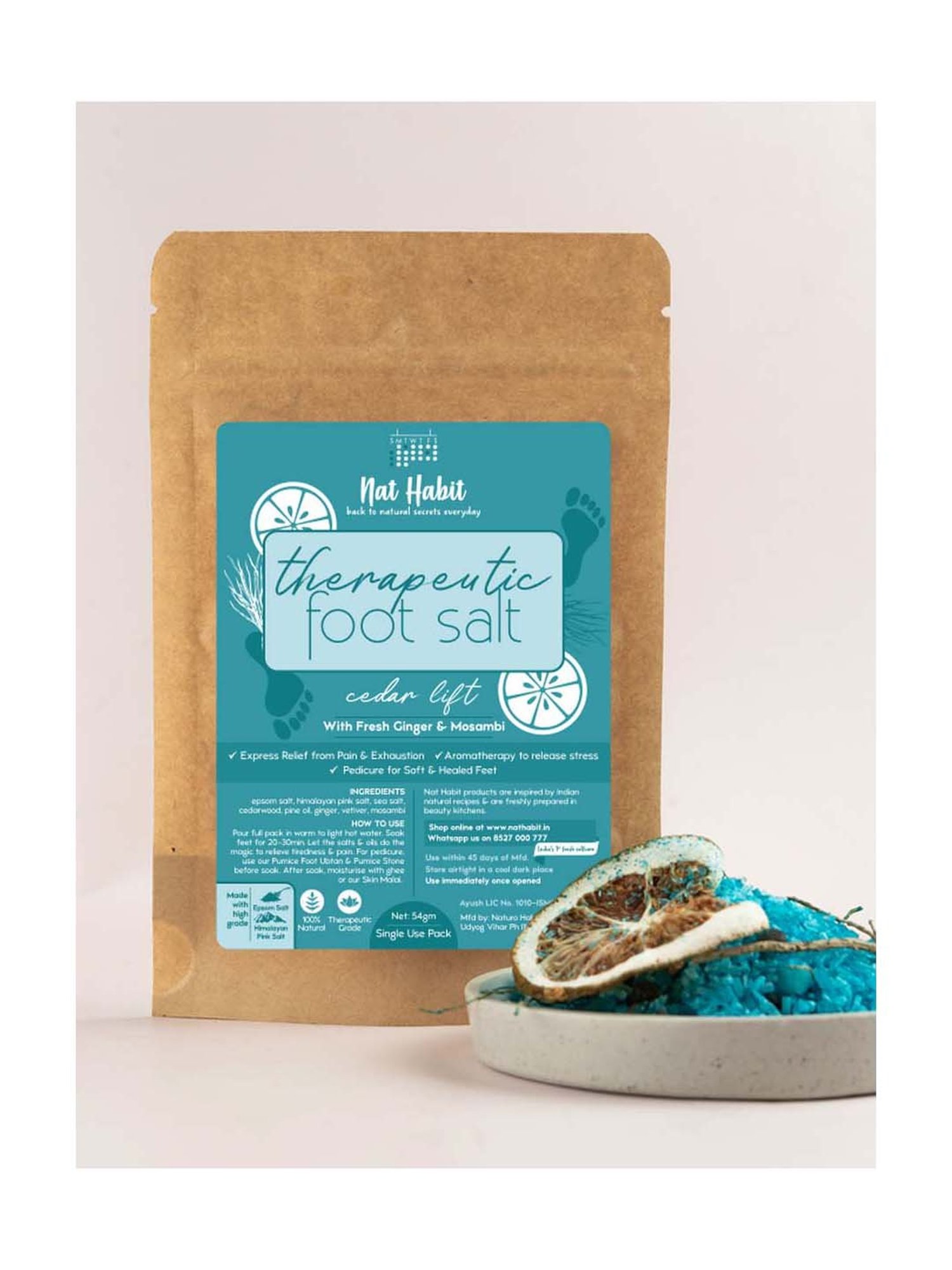 Nat Habit Cedar Lift Foot Salt Pack of 2 - 108 gm