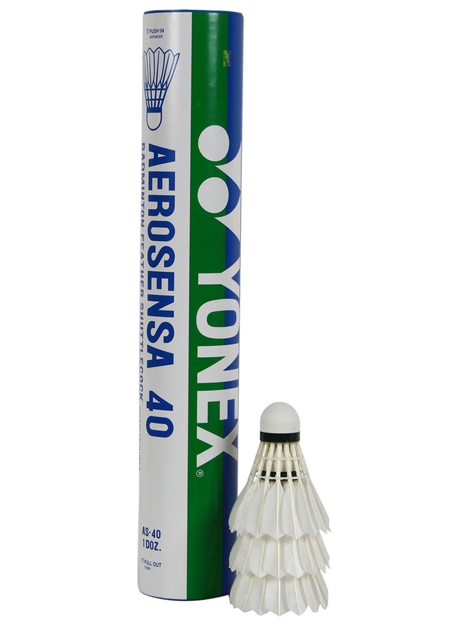 Yonex Goose Feather Badminton Shuttle AEROSENSA 40 WHITE/S1  (Pack of 12)