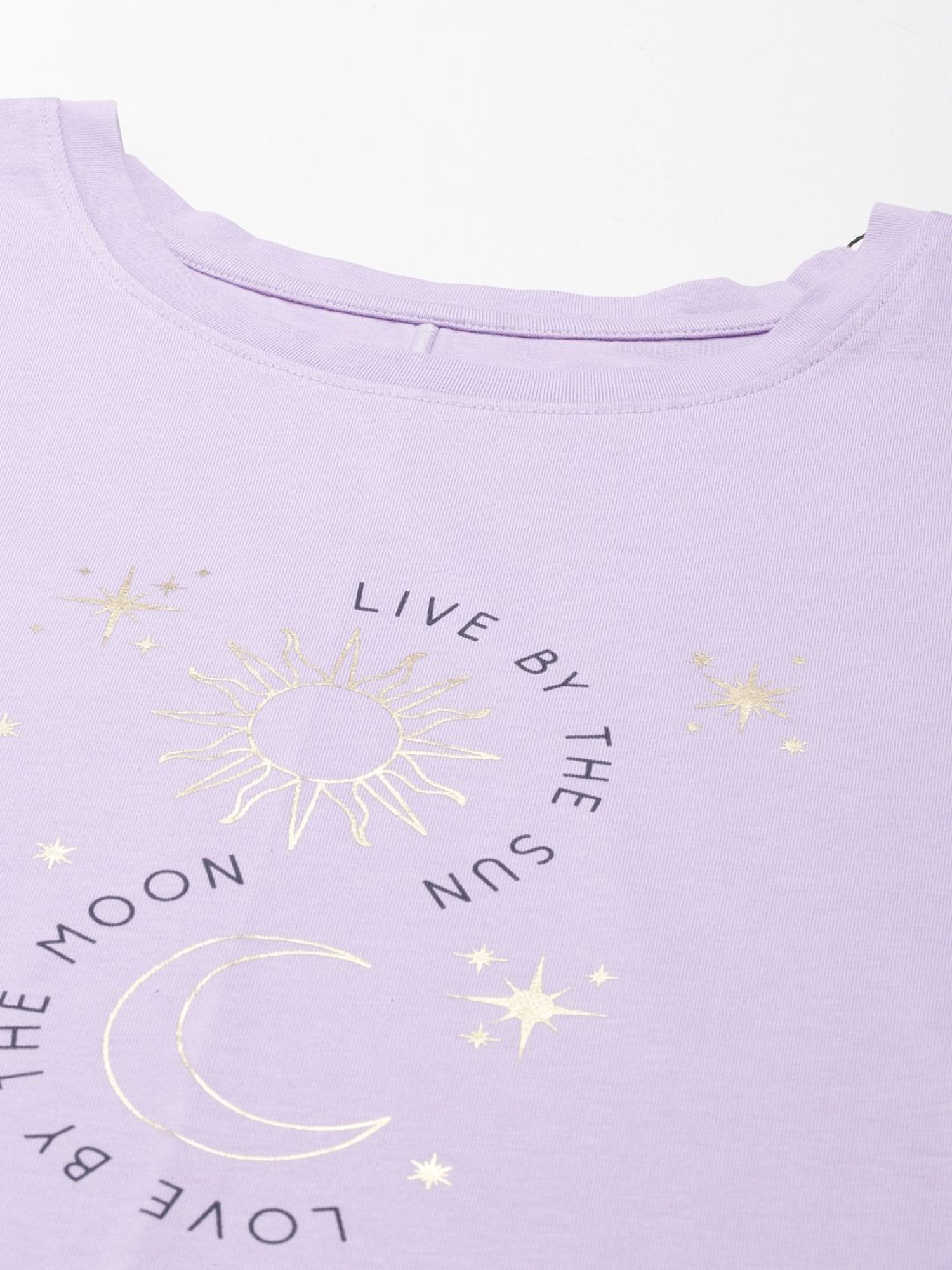 Enamor Purple Cotton Graphic Print Tank Top