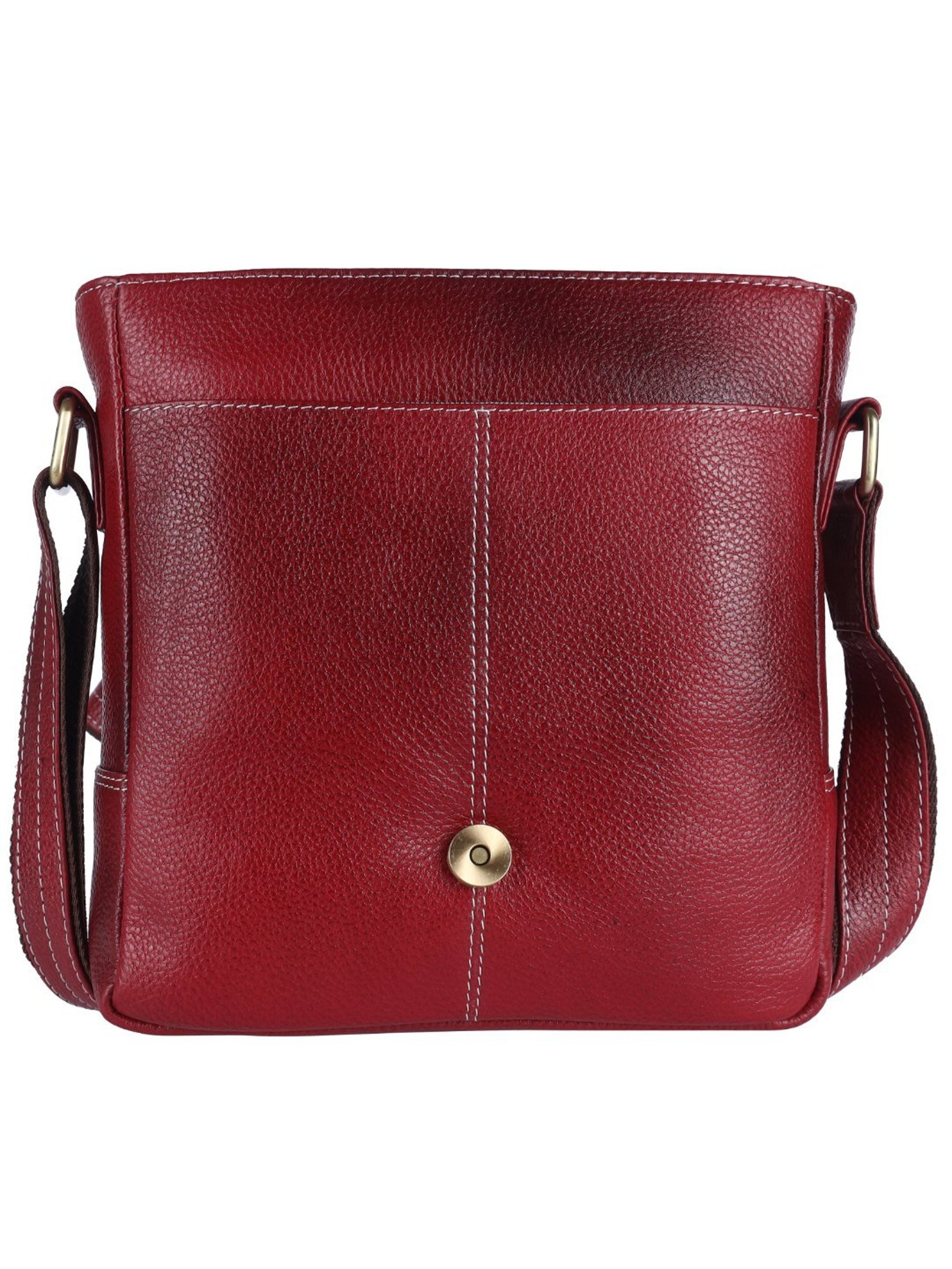 HiLEDER Pure Genuine Leather Messenger Shoulder Sling Cross Body Office Bag for Men and Women,Maroon