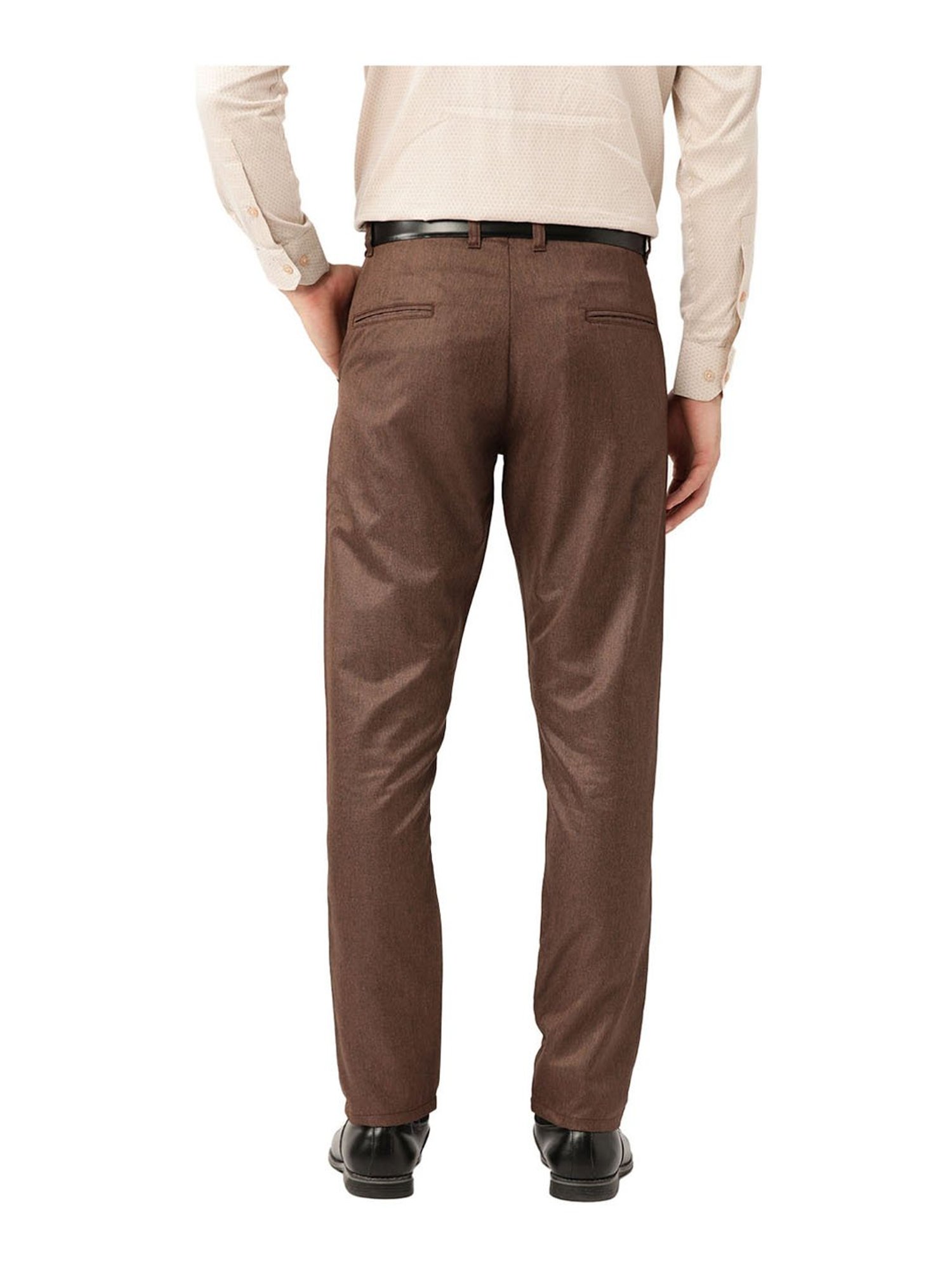 Sojanya Brown Regular Slim Fit Trousers