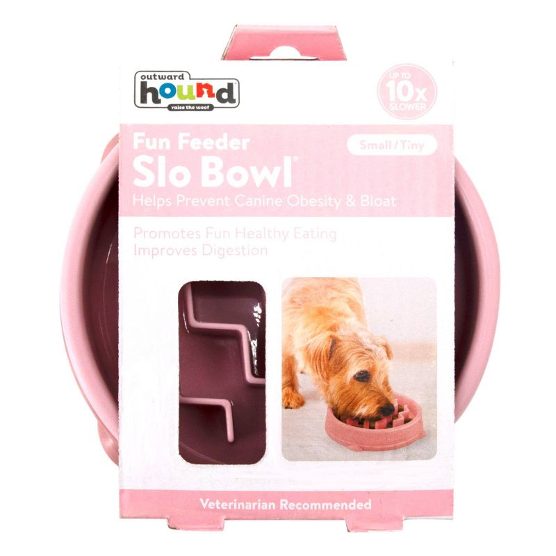Outward Hound Fun Feeder Slo-Bowl For Dogs - S - Pink