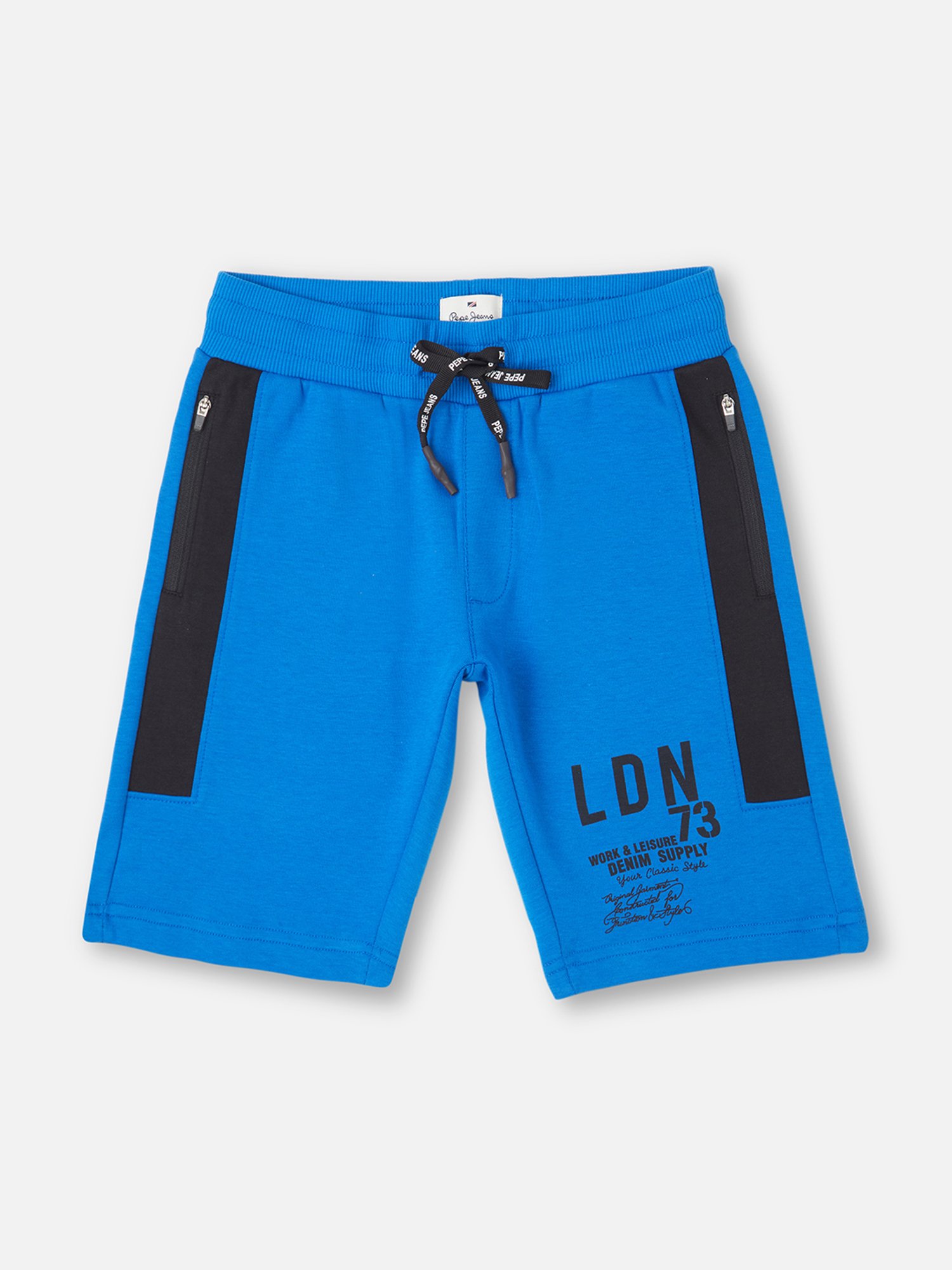 Pepe Jeans Kids Royal Blue Printed Shorts