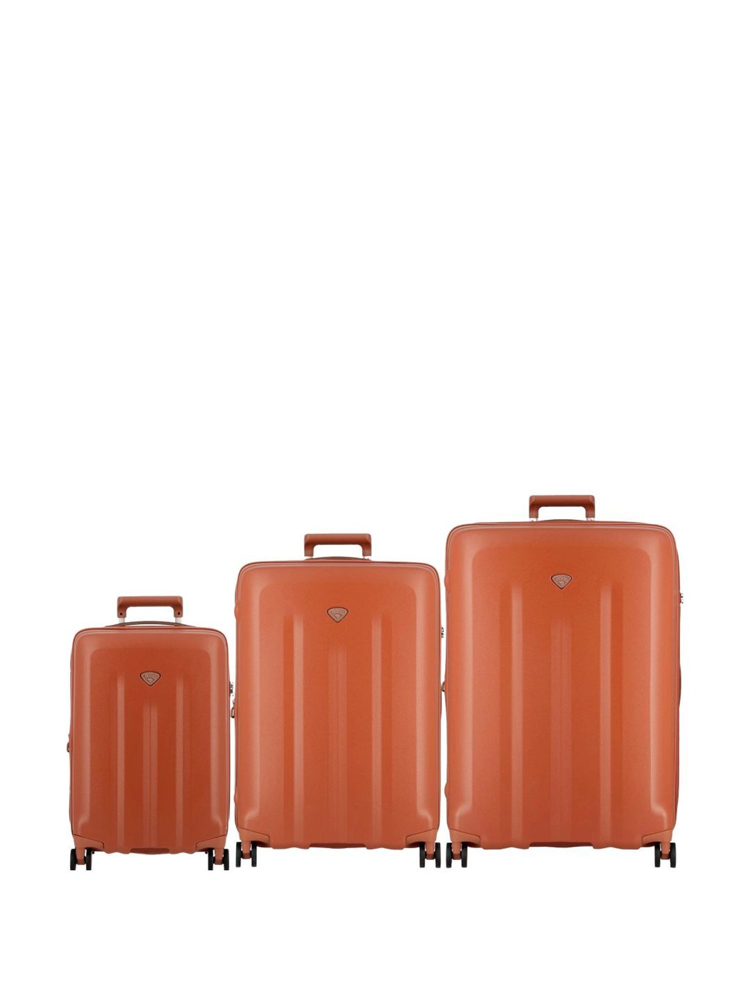 Jump Uppsala Rigid Terracota 8 Wheels Large Hard Cabin Trolley Bag Set of 3