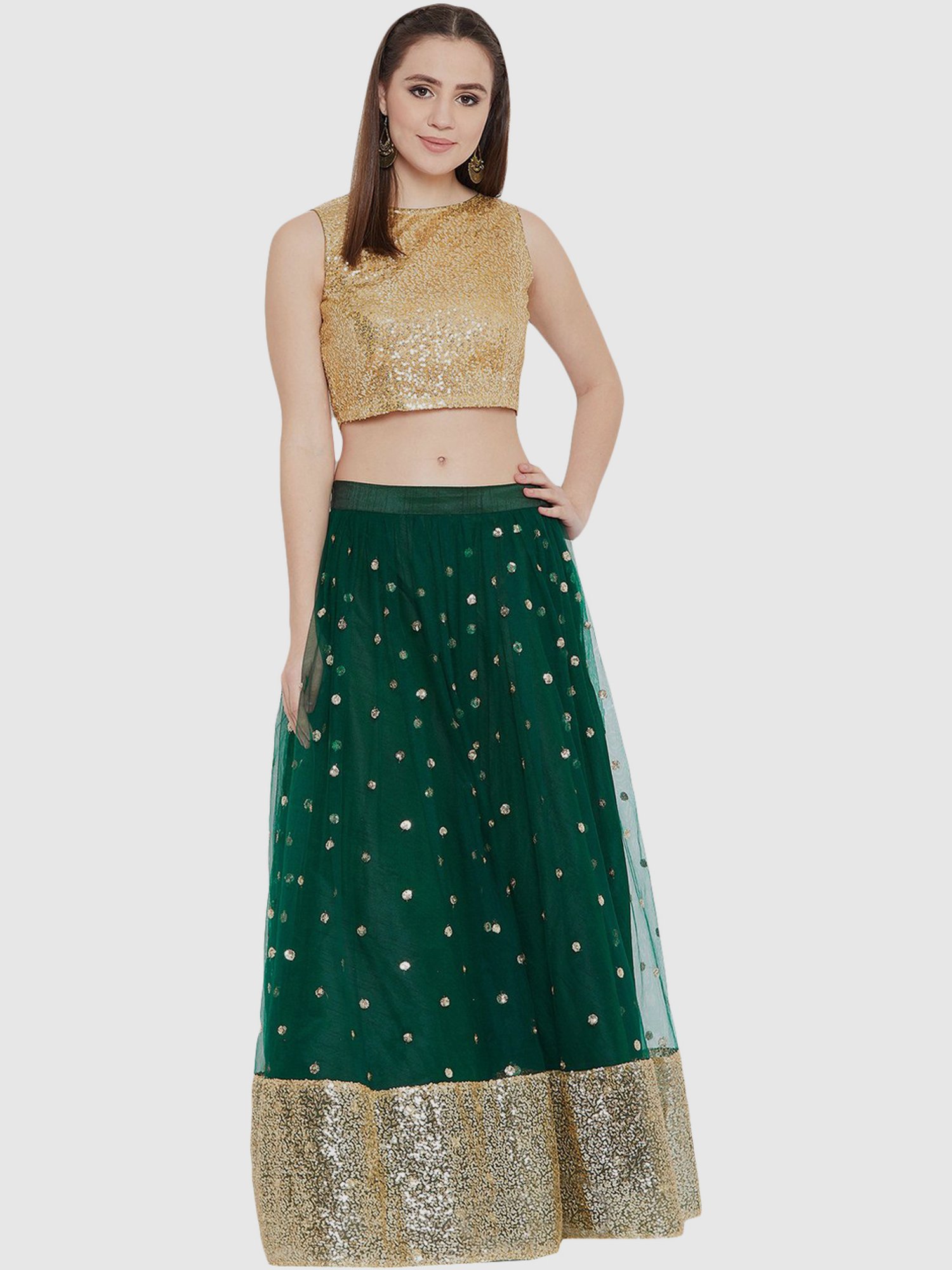 studiorasa Green Embroidered Skirt