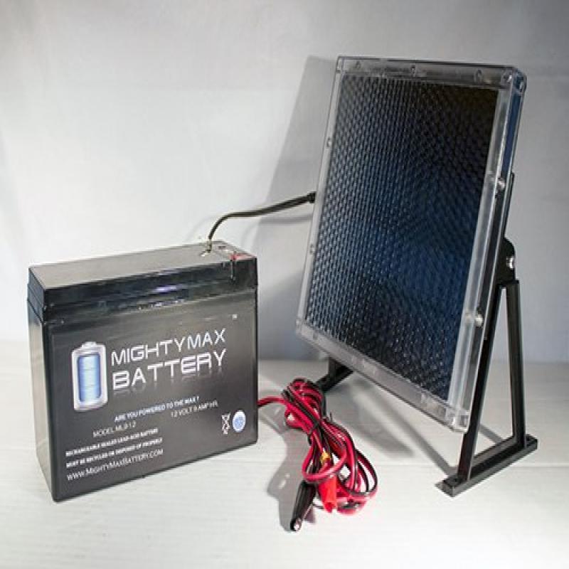 12V 9AH Replacement For Prism GH1270 + 12V Solar Panel Charger - Mighty Max Battery brand product