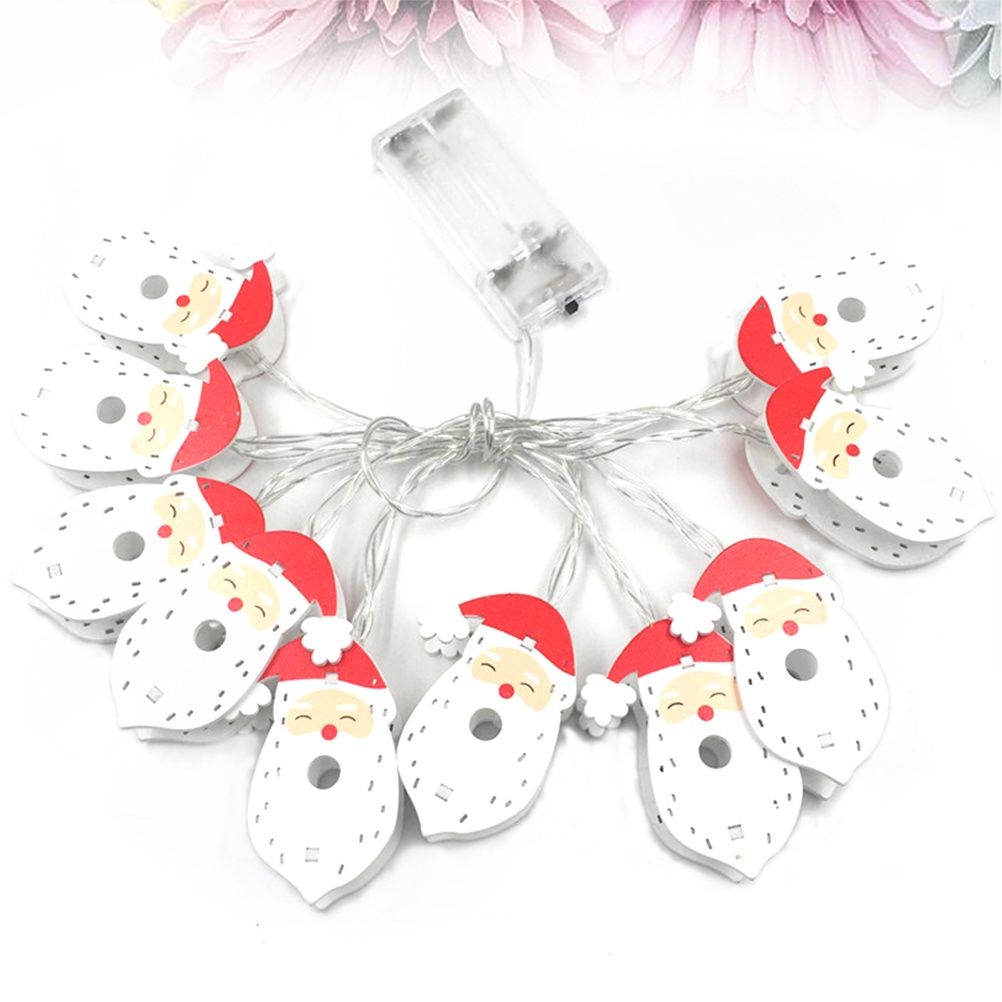 String Light with 10pcs LED Santa Claus Light Bulbs Warm White 1.5m Christmas Light Strip Battery Powered Party Garden Patio Rope Lights Decoration Illumination for Bedroom Wedding Holiday