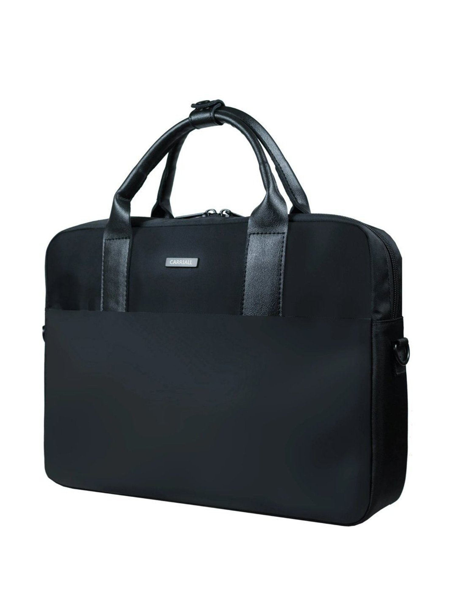 Carriall Jet Black Polyester Medium Laptop Messenger Bags