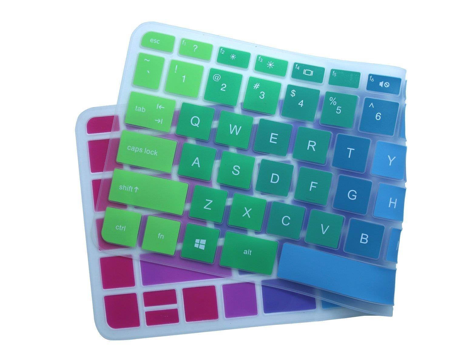 Colorful Keyboard Cover for HP Stream 14 inch Laptop | HP Stream 14-ax Series | HP Pavilion 14-ab 14-ac 14-ad 14-al 14-an 14-cb Protective Skin, Rainbow