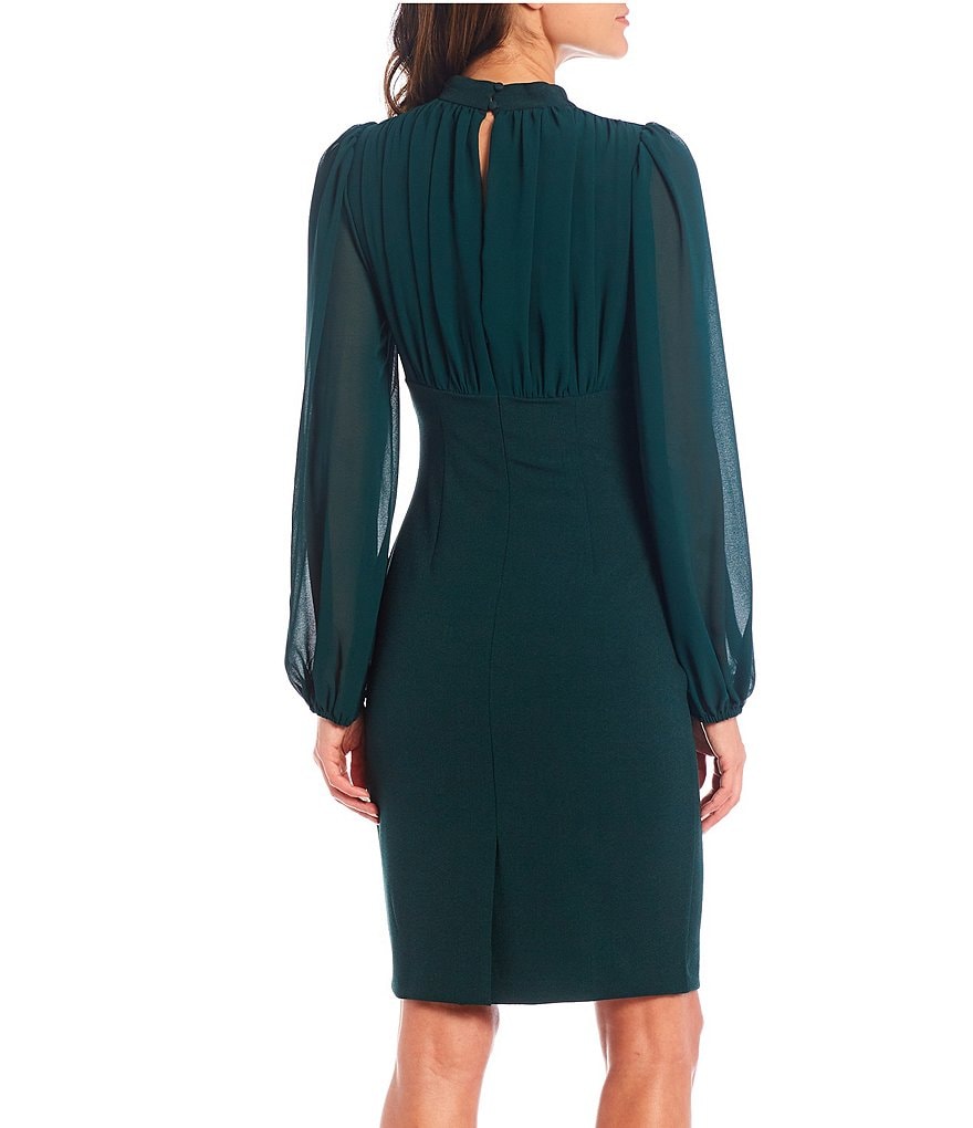 Eva Varro Floral Placement Print Knit Jersey Reversible to Solid Black Sheath Dress