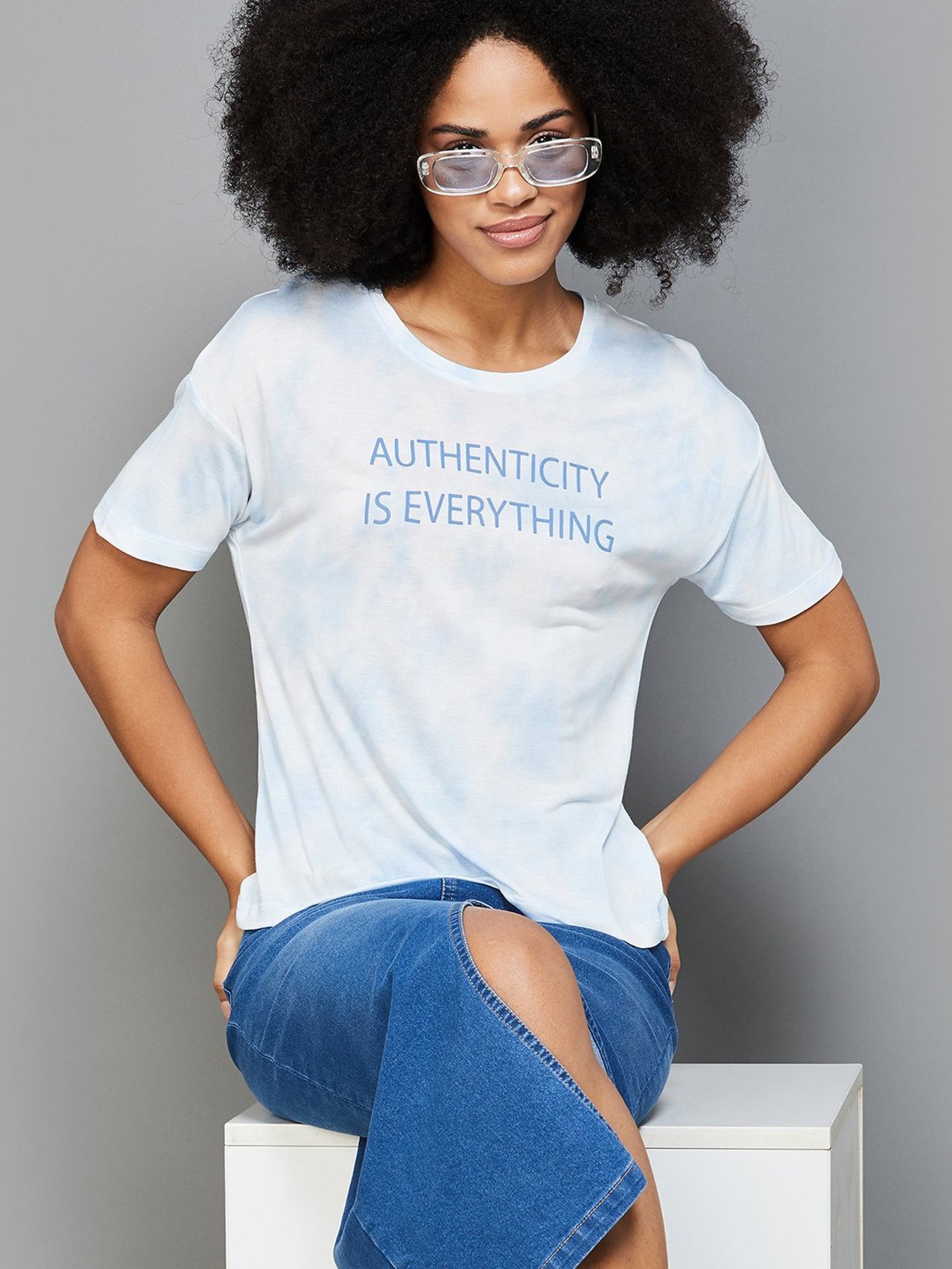 Fame Forever by Lifestyle Blue Graphic Print T-Shirt