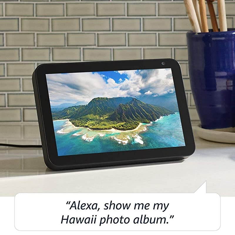 Show 8 (1st Gen, 2019 release) -- HD smart display with Alexa &ndash; stay connected with video calling - Charcoal