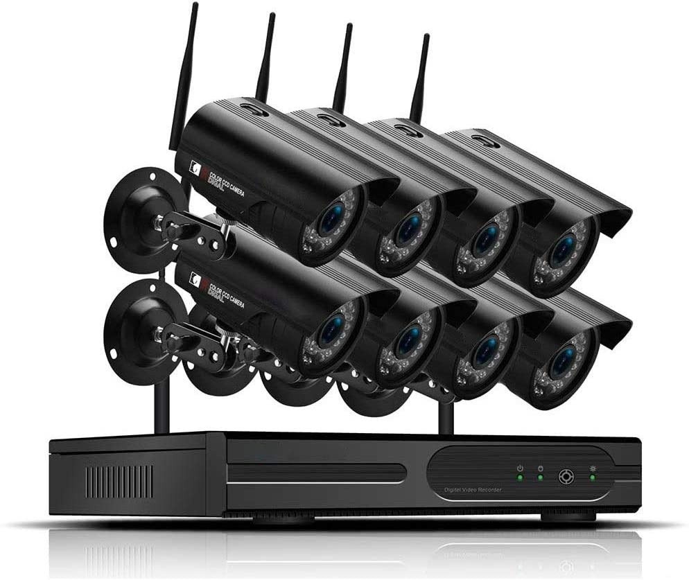 zxcv Wireless Surveillance Cameras Outdoor Long Range 1080P HD Dynamic Capture IP66 Waterproof Mail Alarm Video Playback Infrared P2P Wireless Monitoring System