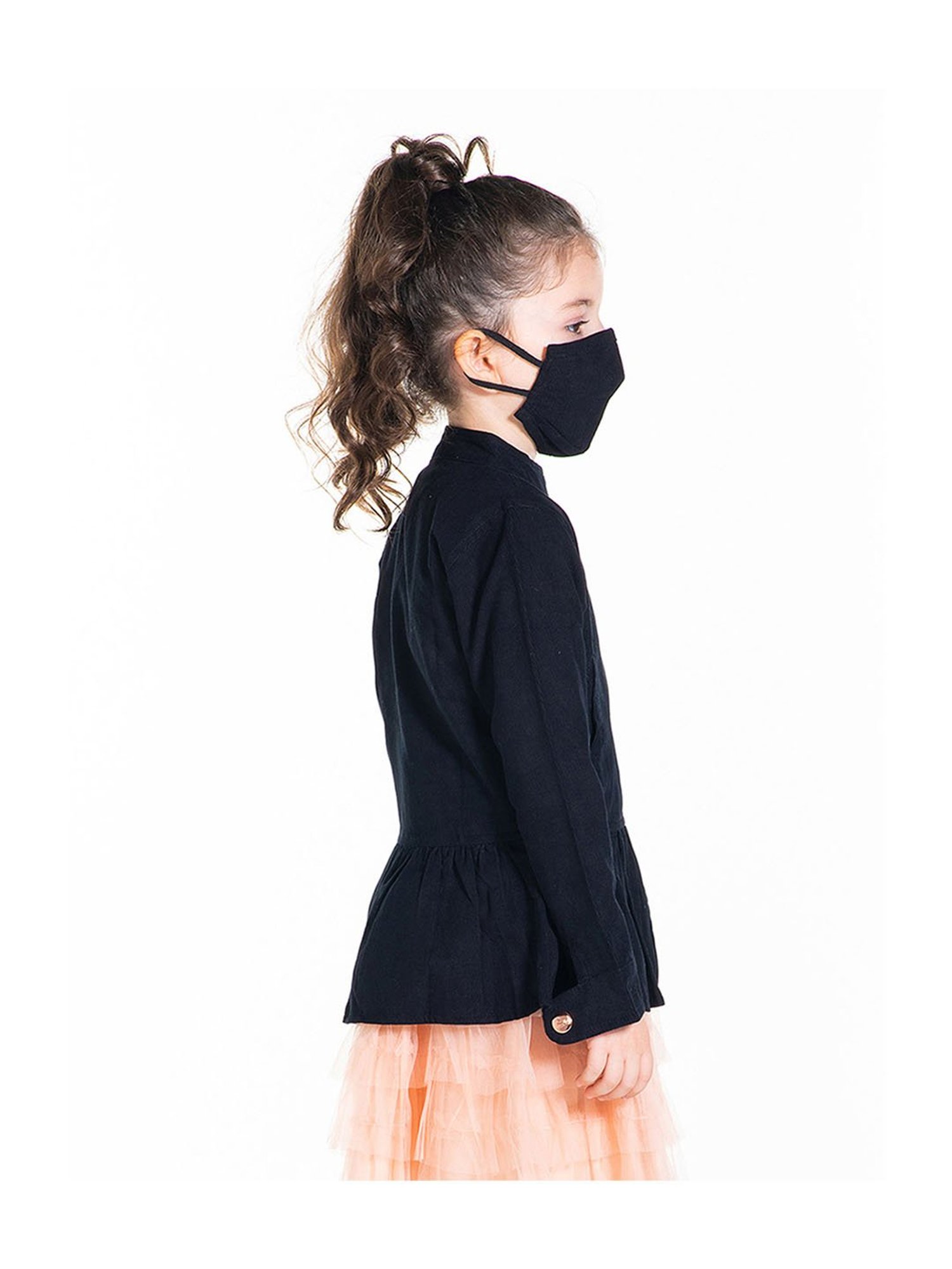 Elle Kids Black Self Pattern Jacket