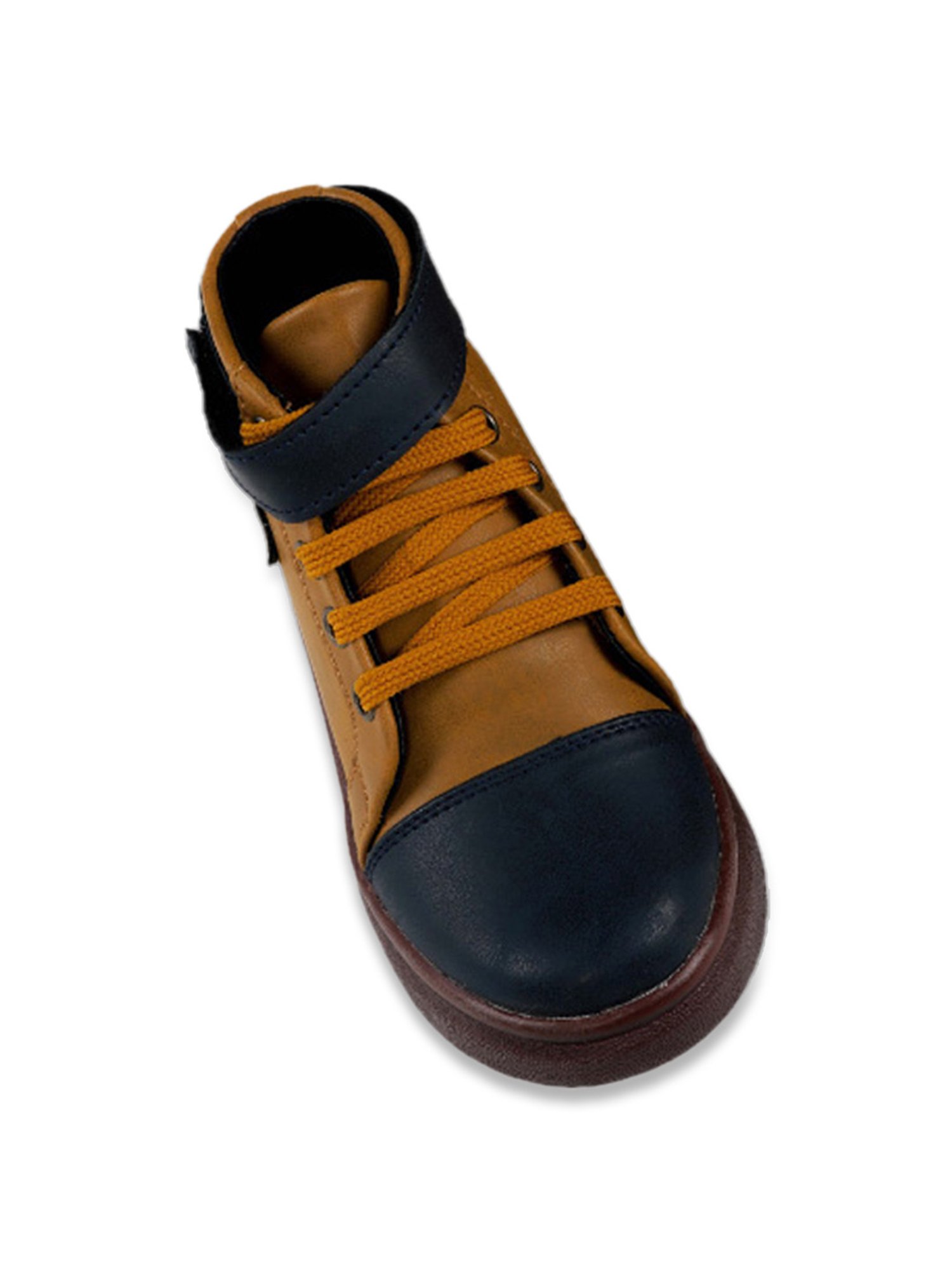 Tiny Bugs Kids Navy & Tan Casual Boots