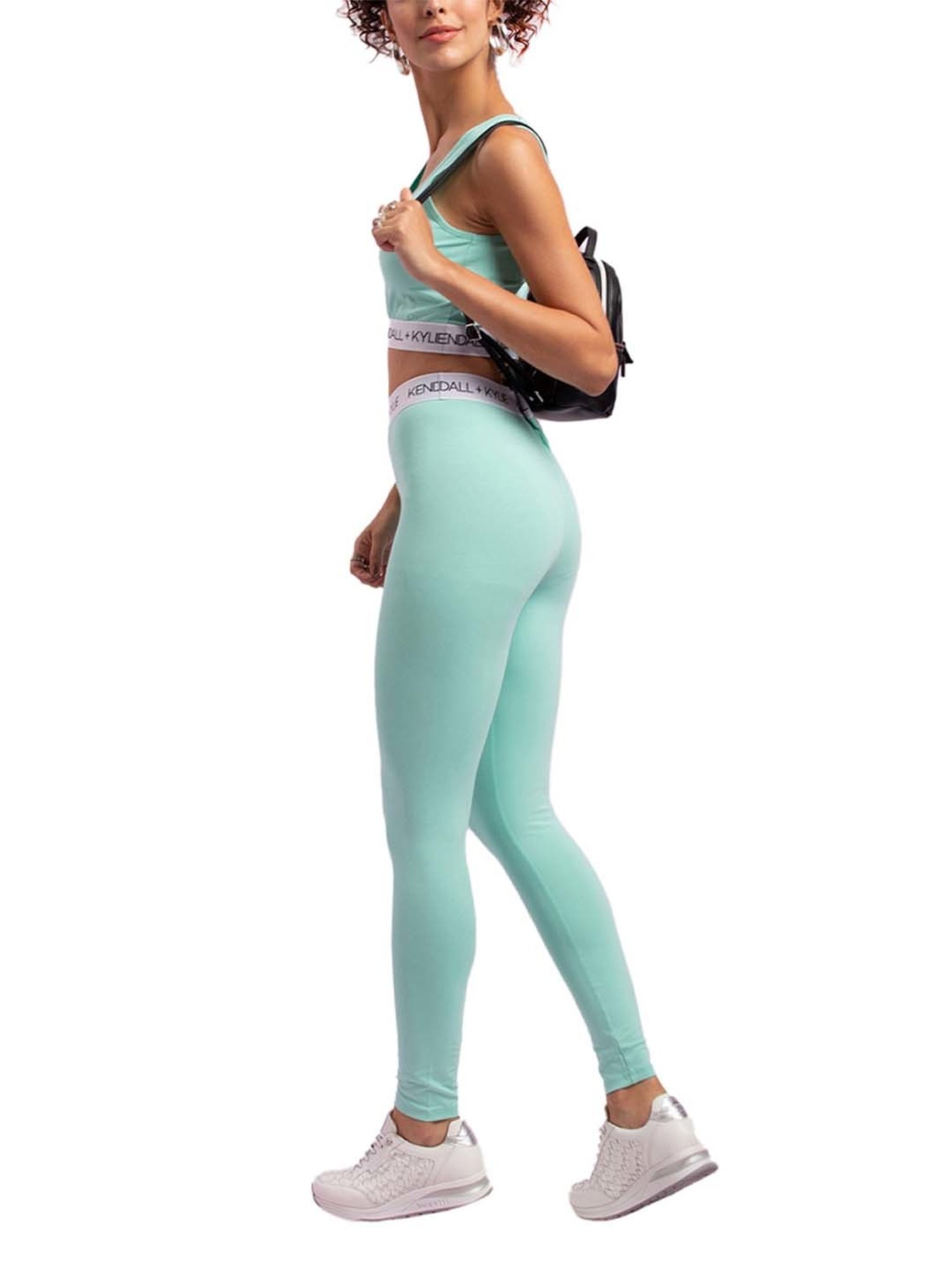KENDALL + KYLIE Green Cotton Sports Tights