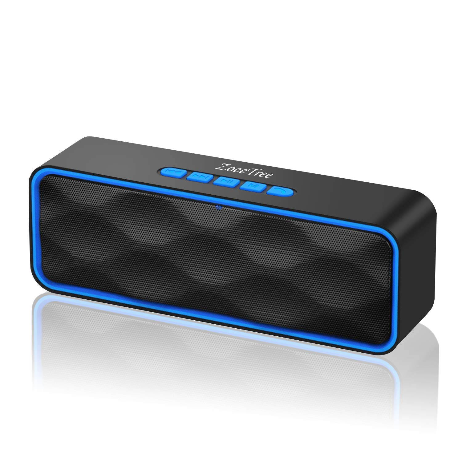 Portable wireless Bluetooth speakers, Portable 4.2 Wireless Speaker EDR Stereo with Loud HD Audio and Bass, Built-In Mic, FM Radio, 12H Playtime , TF Card , Dual Driver for Indoor & Outdoor Use