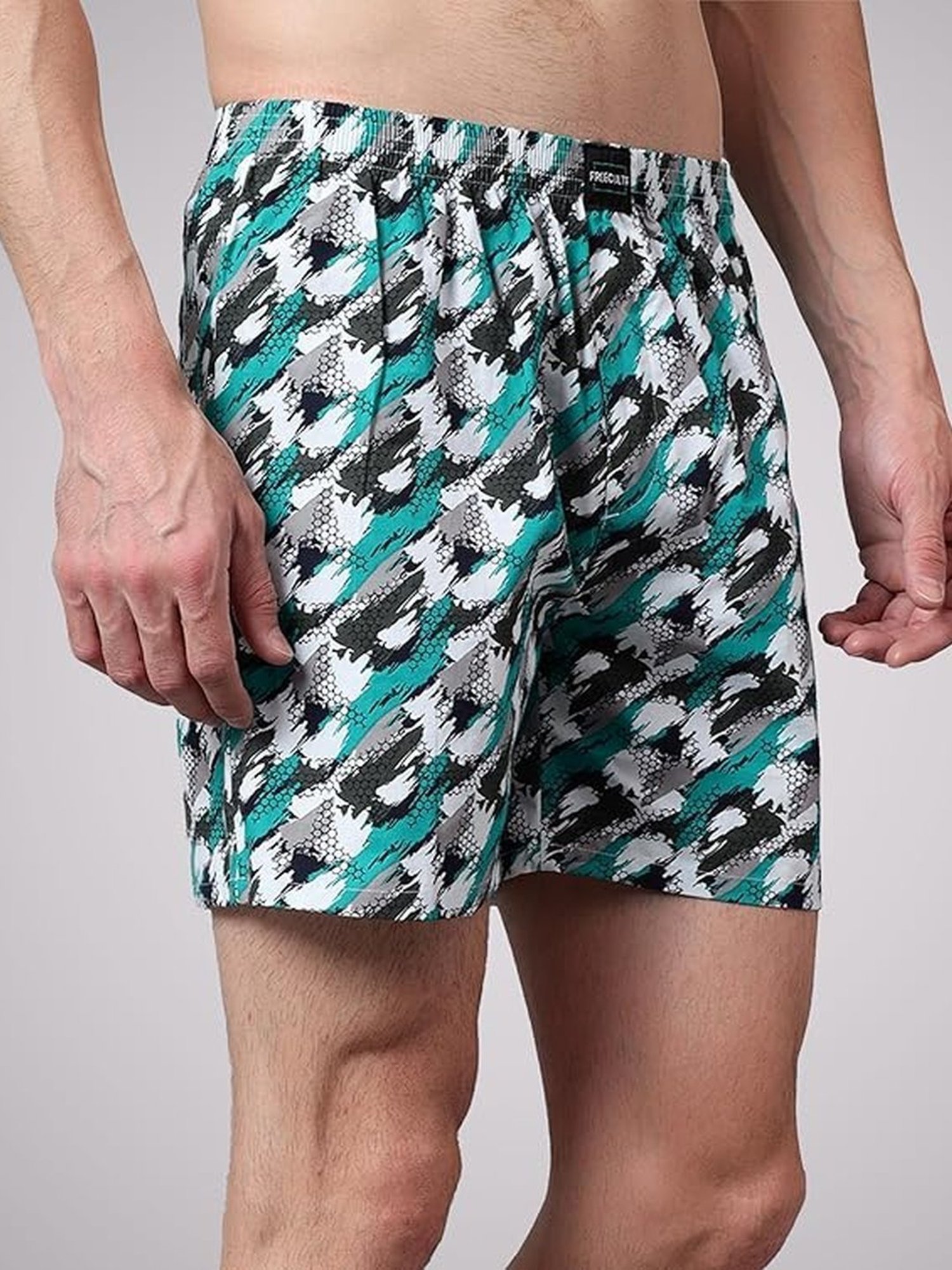 Freecultr Multicolored Cotton Regular Fit Printed Lounge Shorts - Pack Of 2