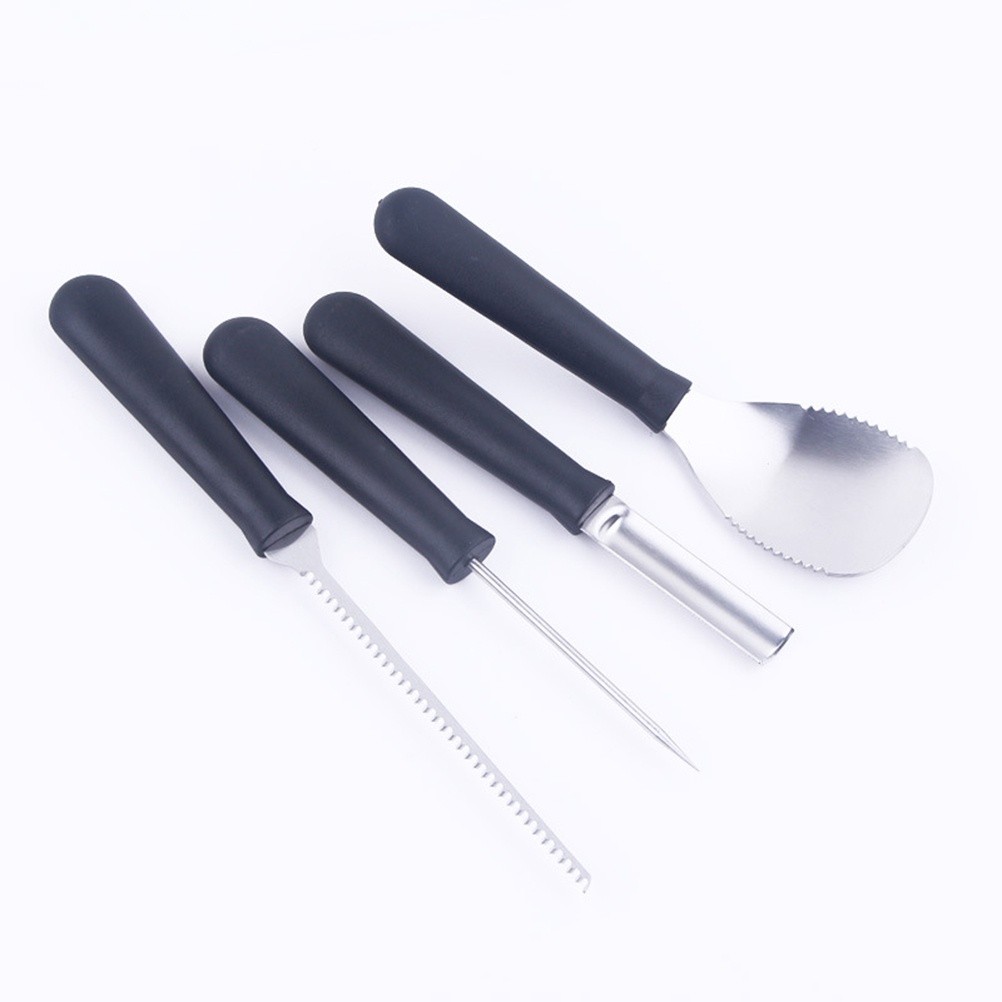 4pcs Portable Pumpkin Carving Chiseling Tool Kit Jack-o-lanterns Decoration Kitchen Cutting Carving Tools