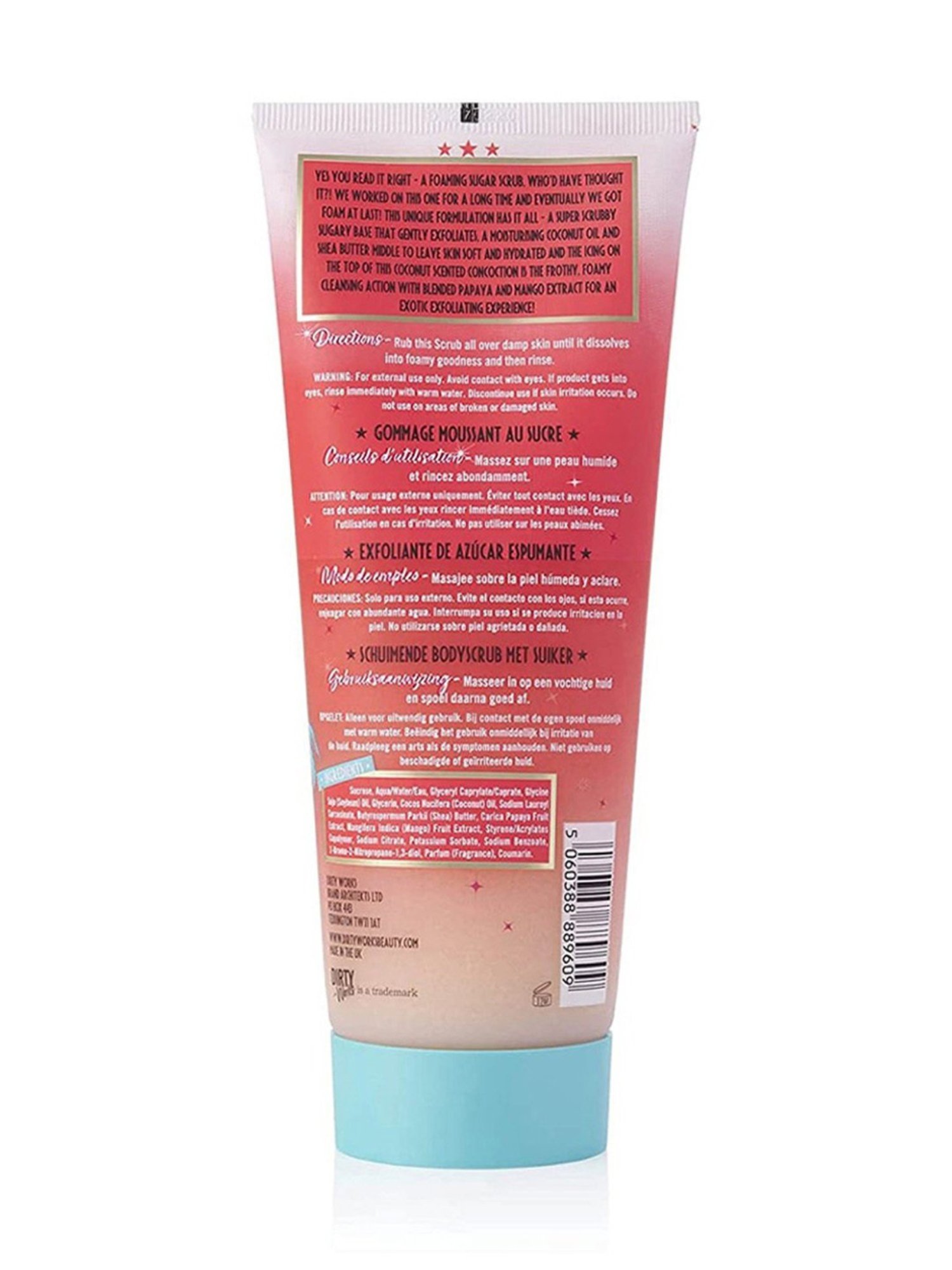 Dirty Works Coconut Foaming Sugar Scrub - 250 gm