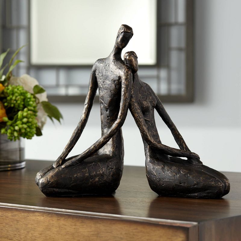 Dahlia Studios Loving Couple 11 1/2" Wide Bronze Sculpture