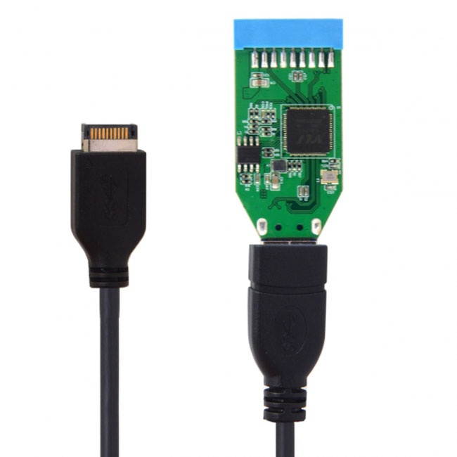 Jimier USB 3.1 Front Panel Header to 3.0 Female Cable to Motherboard 20pin Header Female Hub Adapter U3-024/UC-131