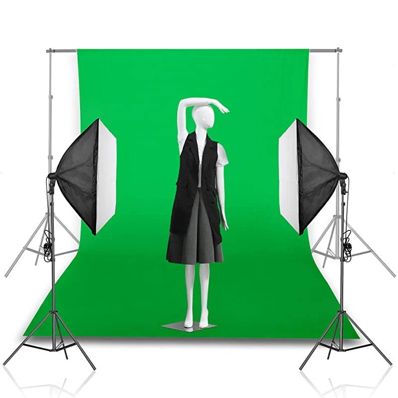 6 x 9 ft Photography Backdrop Background Green Chromakey Muslin Background Screen for Photo Video Studio 4 x Backdrop Clip