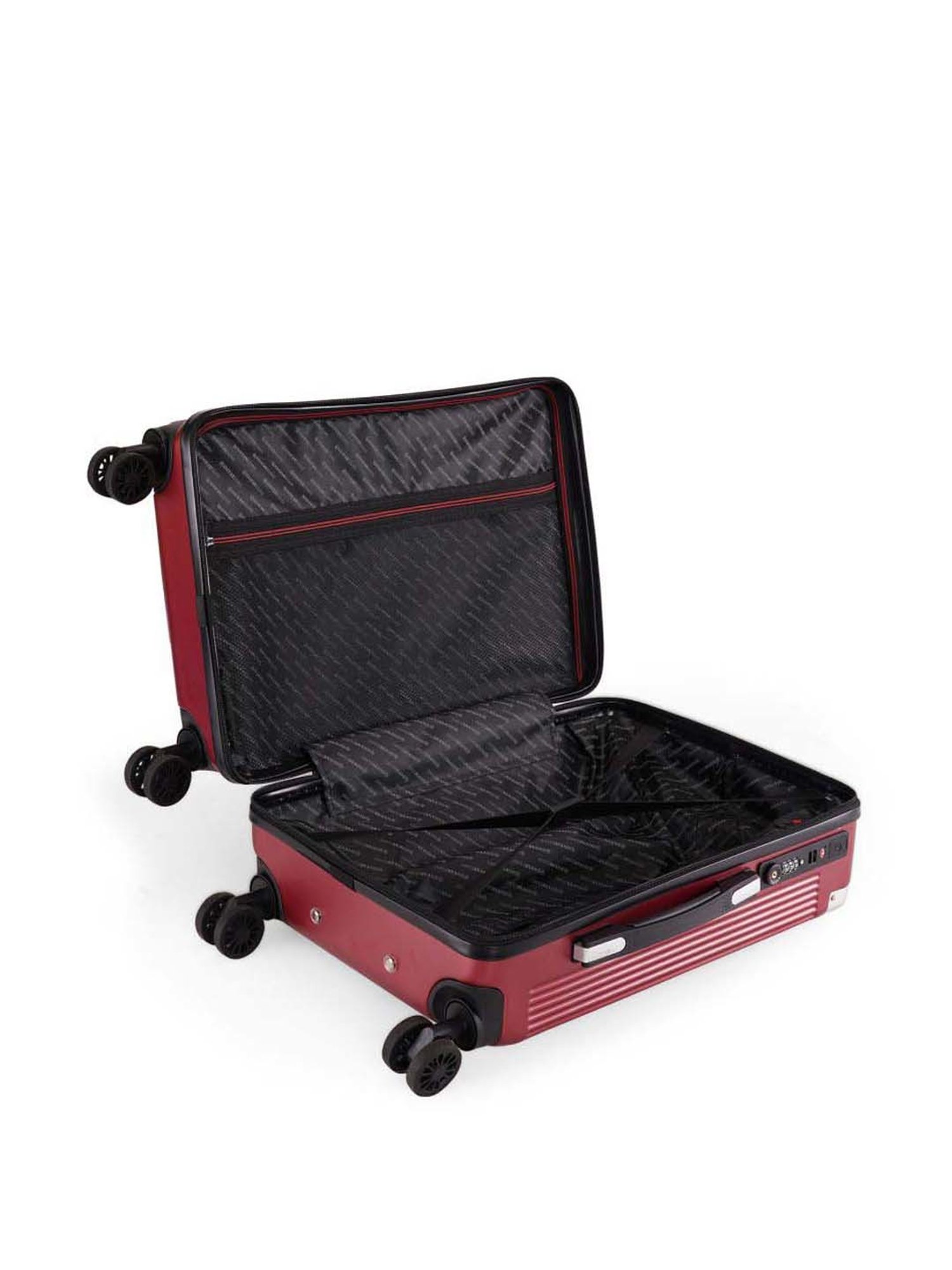Swiss Brand Geneve Maroon Carry-On 4 Wheel Small Hard Cabin Trolley 53cm