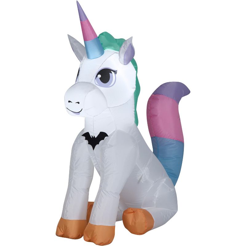 Gemmy Airblown Halloween Baby Unicorn , 3.5 ft Tall, white