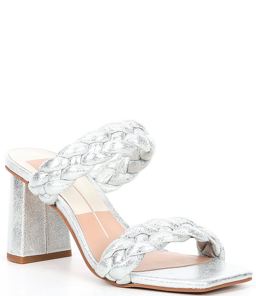 Dolce Vita Paily Braided Metallic Block Heel Dress Mules