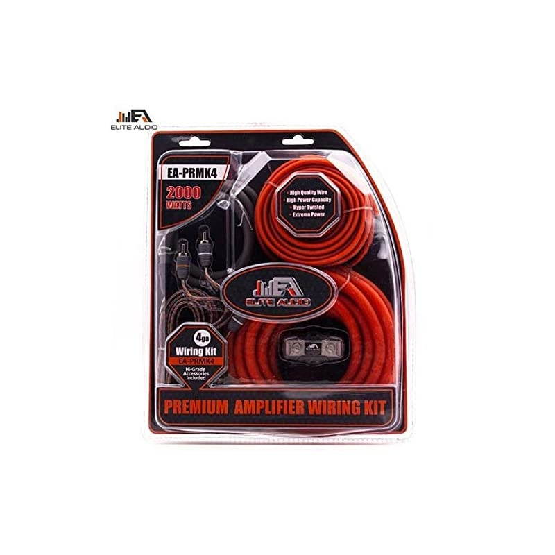4 Gauge CCA Premium Amp Kit - EA-PRMK4 Complete Amplifier Installation Wiring Kit with 20 feet 4 AWG + 2-Channel RCA Interconnects 2000W