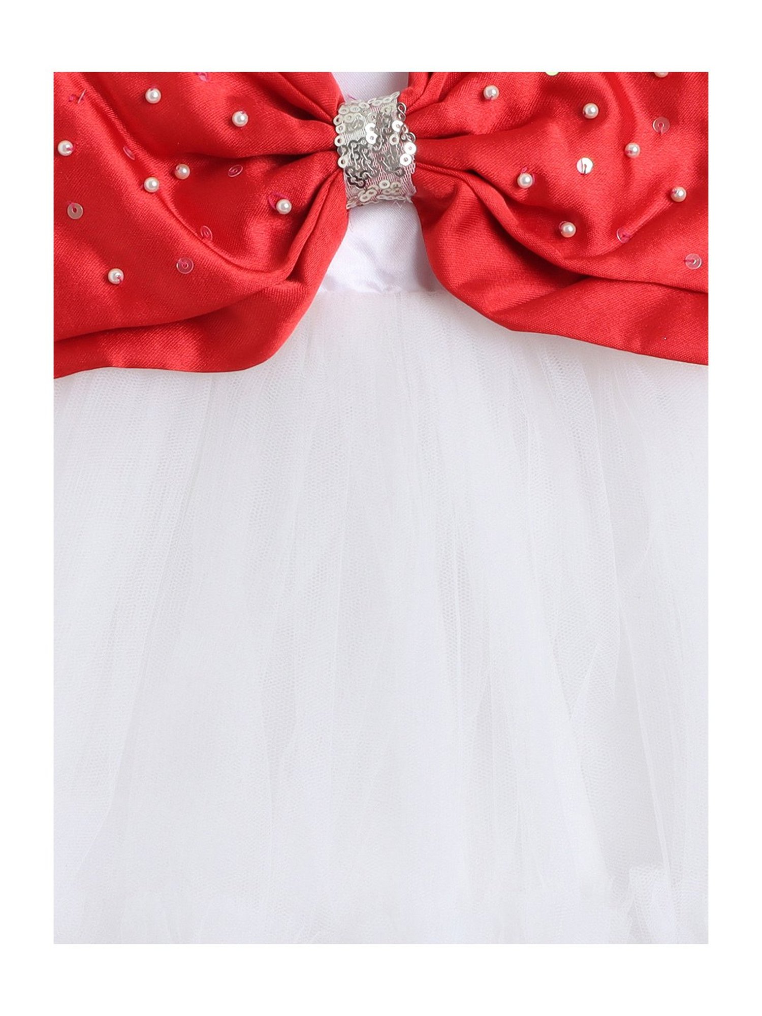 Many Frocks Kids White Solid Dress