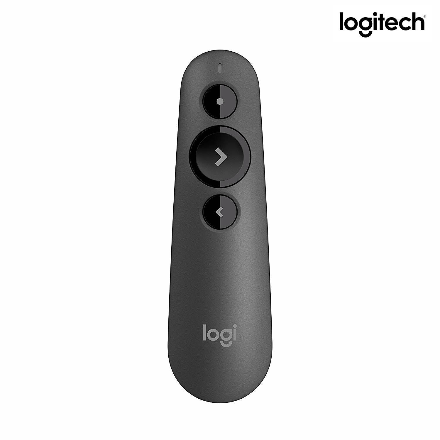 Logitech R500 Laser Presentation Remote with Dual Connectivity Bluetooth or USB for PowerPoint, Keynote, Google Slides, Prezi - Black