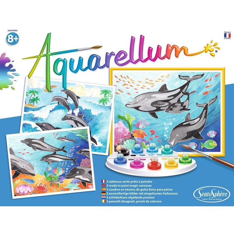 15pc Aquarellum Dolphins Painting Kit - SentoSphere USA