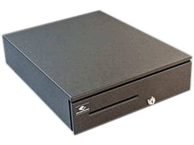 APG Series 4000 Heavy Duty Cash Drawer, 13&rdquo; x 17&rdquo;, 1 Media Slot, Multipro 24V, 4x4 Till, Requires Cable, Painted Front, Black - JB320-BL1317