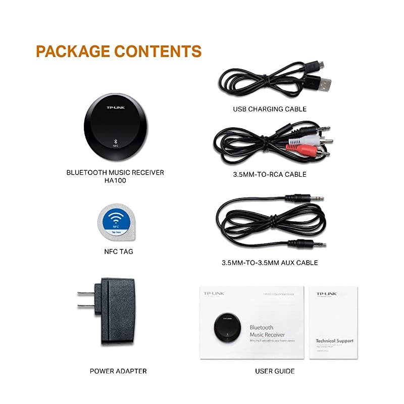 NFCEnabled Bluetooth 41 Receiver Wireless Audio Adapter Streaming Music from Echo Smart Phone Tablet PC to Home Car Stereo Sound System HA100