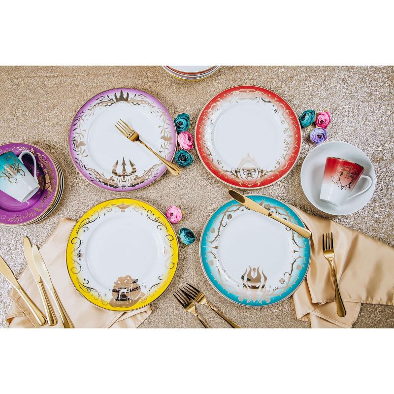 Vremi 16 Piece Multicolor Porcelain Dinnerware Set with 4 Dinner Plates, 4 Dessert Plates, 4 Salad/Soup Bowls, & 4 Coffee/Tea Mugs