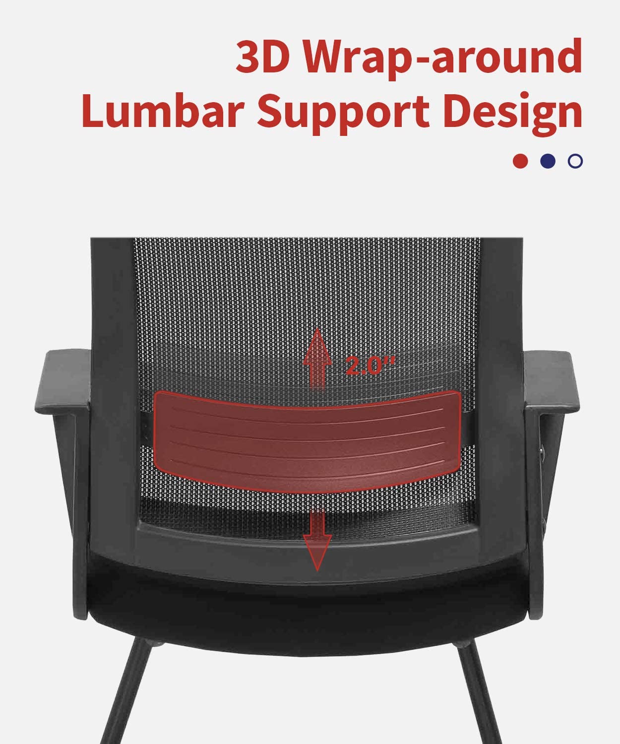 COLAMY Office Guest Chair with Lumbar Support and Mid Back Mesh Space Air Grid Series for Reception Conference Room
