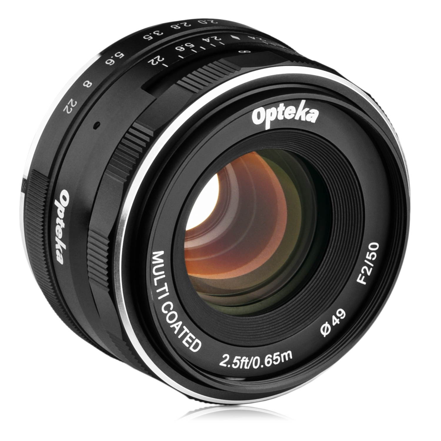 Opteka 50mm f/2.0 HD MC Manual Focus Prime Lens for Fuji X Mount APS-C Digital Cameras